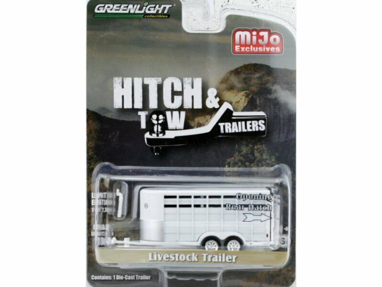 グリーンライト コレクティブル 1/64 トレーラー 家畜トレーラー ホワイト Greenlight Collectibles 1:64 LIVESTOCK TRAILER - TRASPORTO ANIMALI BESTIAME WHITE