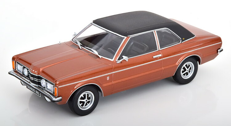 KK-SCALE 1/18 フォード タウヌス GXL サルーン ビニールルーフ付き 1971 ブラウンメタリック/マットブラック KK-Scale 1:18 Ford Taunus GXL Saloon with vinyl roof 1971 brownmetallic matt-black