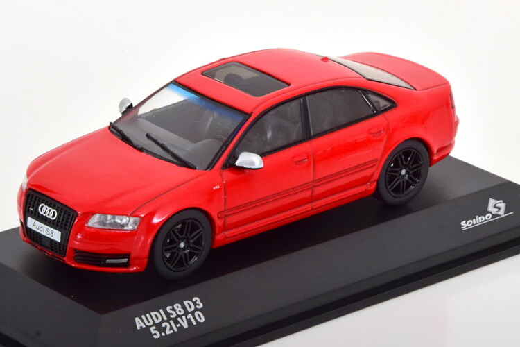 ソリド 1/43 アウディ S8 D3 2002 赤いことSolido 1:43 Audi S8 D3 2002 red 乗り物のおもちゃ-ミニカー・トイカー-車
