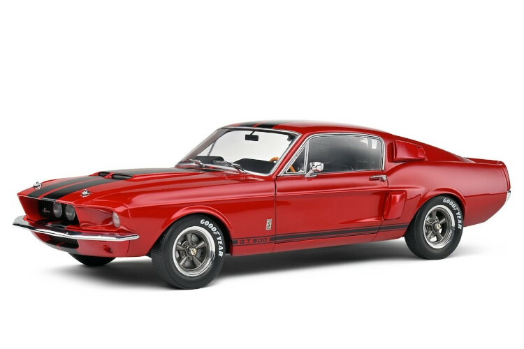 ソリド 1/18 シェルビー GT500 1967 レッド/ブラックストライプ Solido 1:18 Shelby GT500 year 1967 red with black stripes