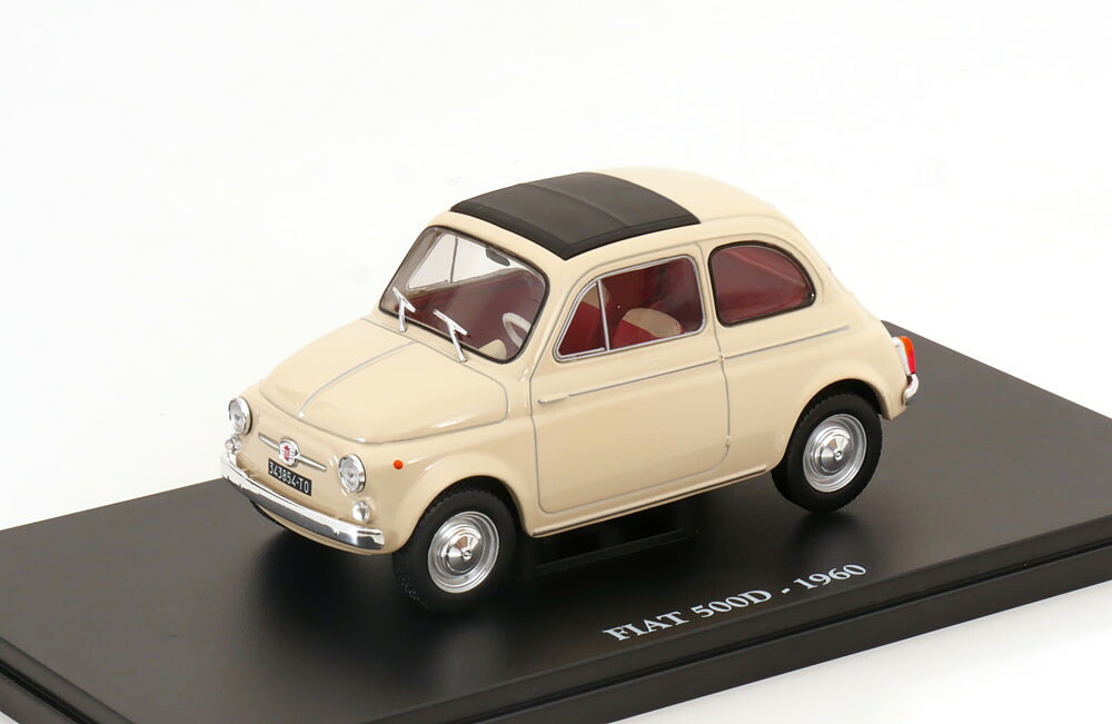 ファブリ エディター 1/24 フィアット 500D 1960 クリーム アクリルケース付き Fabbri Editori 1:24 Fiat 500D 1960 creme with acrylcase ShowCase could be damaged