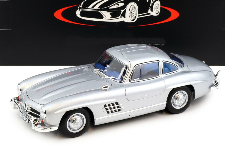 ノレブ 1/18 メルセデス 300 SL ガルウィング 1954 しろがね色 青み室内装飾 660台押さえる 開閉Norev 1:18 Mercedes 300 SL Gullwing 1954 silver blue interior Limited 660 pcs.