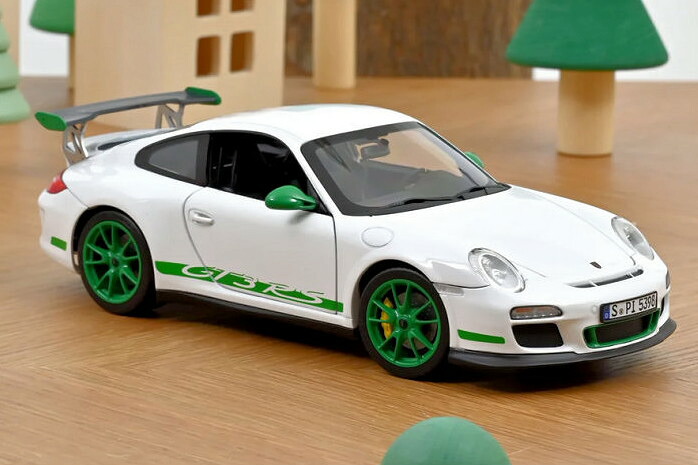 ノレブ 1/18 ポルシェ 911 997 GT3 RS 2009 白いこと パイソングリーン 300台押さえる 開閉NOREV 1:18 Porsche 911 GT3 RS 2009 White and Python Green Limited 300 pcs