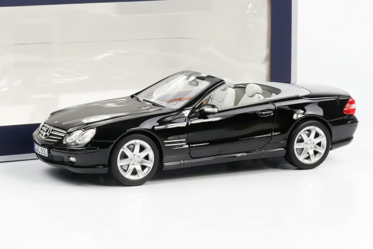 ノレブ 1/18 メルセデス ベンツ SL500 R230 2003 黒いこと 捉え所のないとっ始め付き添い人 開閉Norev 1:18 Mercedes-Benz SL500 R230 2003 black with hardtop