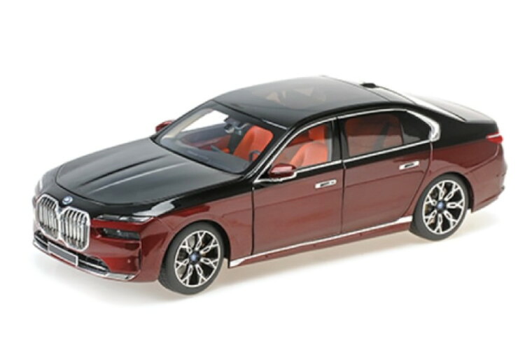 ミニチャンプス 1/18 BMW i7/G70 2022 ブラックメタリック/レッドメタリック 開閉Minichamps 1:18 BMW i7/G70 2022 black metallic/red metallic|Reowide モデルカー カタログ SHOP