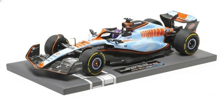 ミニチャンプス 1/18 ウィリアムズ FW45 ガルフ デザイン #23 シンガポール グランプリ フォーミュラ1 2023 アレクサンダー アルボン 180台限定Minichamps 1:18 Williams FW45 Gulf Design N23 Singapore GP Formula 1 2023 Alexander Albon Limited 180 pcs|Reowide モデルカー カタログ SHOP
