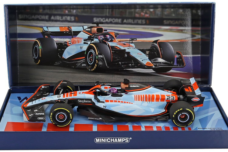 ミニチャンプス 1/18 ウィリアムズ #23 シンガポールグランプリ 2023 ウィリアムズ レーシング Gulf Alexander AlbonMINICHAMPS 1:18 Williams F1 FW45 Team Williams Racing Gulf #23 Singapore GP 2023 Alexander Albon|Reowide モデルカー カタログ SHOP