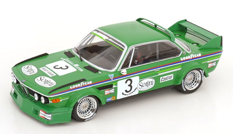 ミニチャンプス 1/18 BMW 3.0 CSL E9 #3 ブルノ 優勝 1978 Sorini/マルティーノ フィノット 300台限定Minichamps 1:18 BMW 3.0 CSL E9 N3 Winner Brno 1978 Sorini/Finotto Limited Edition 300 pcs｜Reowide モデルカー カタログ SHOP