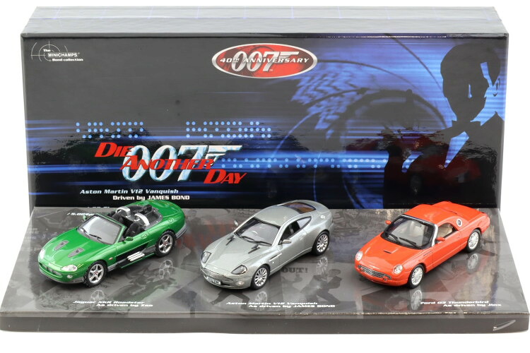 ミニチャンプス 1/43 ウィリアム・ジェームズ 公債証書 007 ダイ・アナザー・デイ 3台仕掛ける アストンマーティン ジェラルド・r・フォード ジャガーMinichamps 1:43 James Bond 007 Die Another Day 3-Car Box Set Aston Martin Ford Jaguar