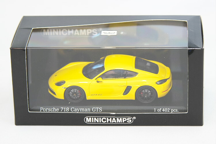 ミニチャンプス 1/43 ポルシェ 718  (982)  ケイマン GTS 2020 黄色 402台押さえるMinichamps 1:43 Porsche 718 (982) Cayman GTS 2020 yellow Limited Edition 402 pcs