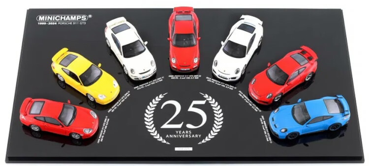 ミニチャンプス 1/43 7台仕掛ける ポルシェ 911 GT3 25周年不死化 1999-2024 22台制限事項Minichamps 1:43 7-Car Set Porsche 911 GT3 25 Year Old 1999-2024 Limited 22 pcs