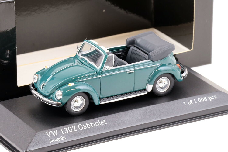 ミニチャンプス 1/43 フォルクスワーゲン 1302 ビートル カブリオレ 1970~1972 ジャワグリーンMinichamps 1:43 VW 1302 Beetle Cabriolet 1970-72 Java green|Reowide モデルカー カタログ SHOP