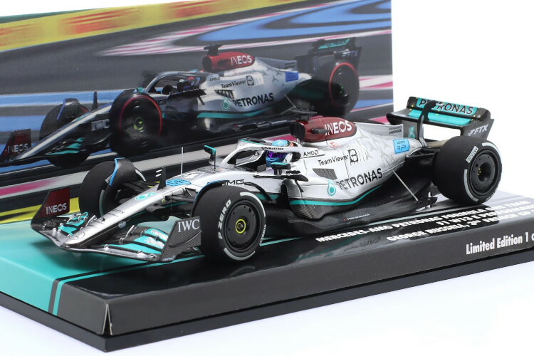 ミニチャンプス 1/43 メルセデスAMG W13 #63 フランス共和国GP 2022 ラッセルMinichamps 1:43 Mercedes-AMG W13 #63 French GP 2022 Russell