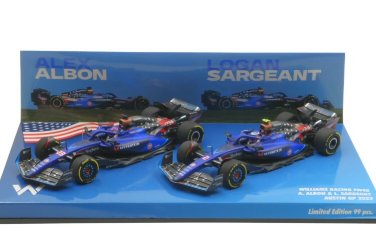 ミニチャンプス 1/43 ウィリアムズ FW45 #23 #2 アルボン サージェント オースティンGP 2023 99台制限事項Minichamps 1:43 Williams FW45 #23 #2 Albon Sargeant Austin GP 2023 Limited 99 pcs