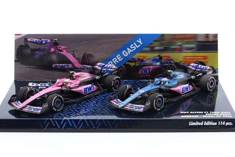 ミニチャンプス 1/43 アルピーヌ A523 #10 ガスリー バーレーン＆マイアミGP 2023 2台セット 114台限定Minichamps 1:43 Alpine A523 #10 Gasly Bahrain ＆ Miami GP 2023 2-Car Set Limited 114 pcs｜Reowide モデルカー カタログ SHOP