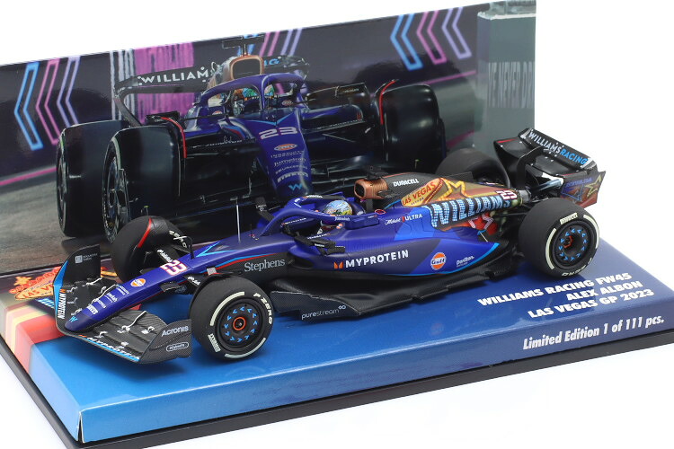 ミニチャンプス 1/43 ウィリアムズ FW45 #23 ラスベガスグランプリ フォーミュラ1 2023 アレクサンダー アルボン 111台限定 Minichamps 1:43 Williams FW45 #23 Las Vegas GP Formula 1 2023 Alexander Albon limited 111 pcs