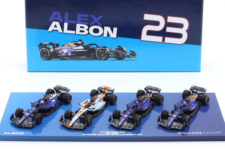 ミニチャンプス 1/43 ウィリアムズ セット 4台 F1 FW45 チーム ウィリアムズ レーシング ガルフ #23 アルボン 2023 12位 ラスベガス アメリカGP 9位 オースティン アメリカ 2023 11位 シンガポールGP 8位 イギリス シルバーストンGP MINICHAMPS 1:43 WILLIAMS SET 4X