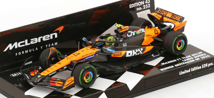 ミニチャンプス 1/43 マクラーレン MCL39 オーストラリア連邦 グランプリ 勝ちえる 2025 ノ栗鼠 524台押さえるMinichamps 1:43 McLaren MCL39 Winner GP Australia 2025 Norris Limited Edition 524 pcs