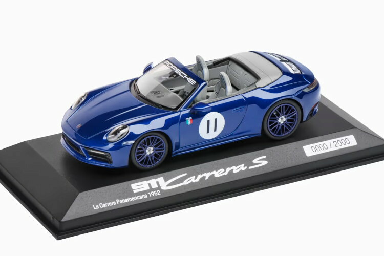 ポルシェ特注 ミニチャンプス 1/43 ポルシェ 911/992 カレラ S #11 トリビュート カレラ パナメリカーナ 1952 ゲンチアンブルー 2000台限定 Minichamps 1:43 Porsche 911/992 Carrera S #11 Tribute Carrera Panamericana 1952 gentian blue limited 2000 pcs