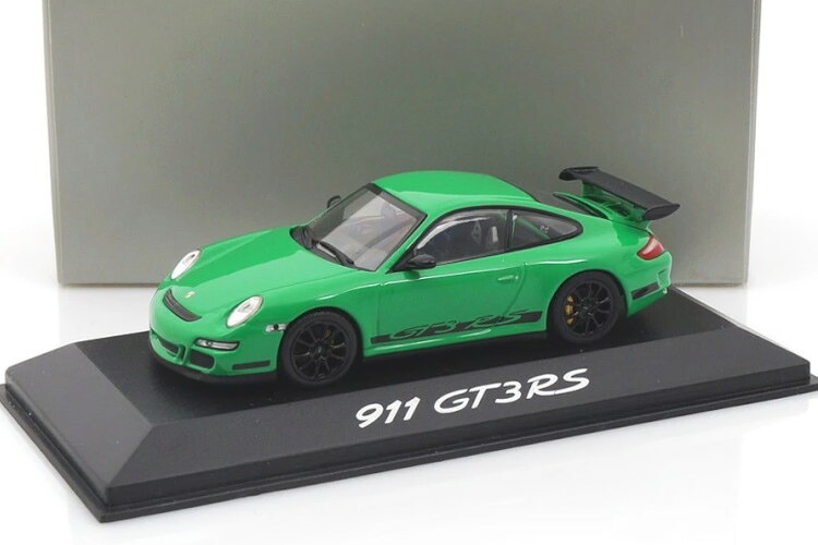 ポルシェ特注 ミニチャンプス 1/43 ポルシェ 911 997 GT3 RS グリーン/ブラック Minichamps 1:43 Porsche 911 GT3 RS year 2006 green with black
