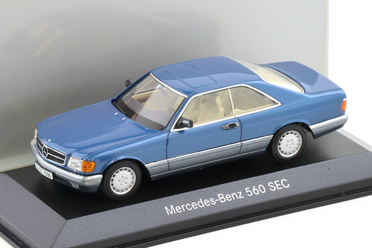 ベンツ特注 ミニチャンプス 1/43 メルセデス 560 SEC クーペ C126 ブルーメタリック 古典派音楽寄せ合わせMinichamps 1:43 Mercedes 560 SEC Coupe C126 blue metallic Classic Collection
