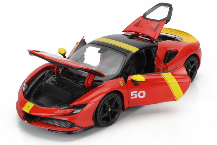 フェラーリ SF90 STRADALE 模型 2019年 Bburago 1:24 Ferrari SF90 Stradale 建設年 2019 赤 18-26028