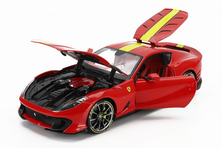 ブラーゴ 1/18 フェラーリ 812 コンペティツィオーネ 2021 ロッソ コルサ レッド イエロー 開閉 BURAGO 1:18 FERRARI 812 COMPETIZIONE 2021 ROSSO CORSA RED YELLOW｜Reowide モデルカー カタログ SHOP 18,352円