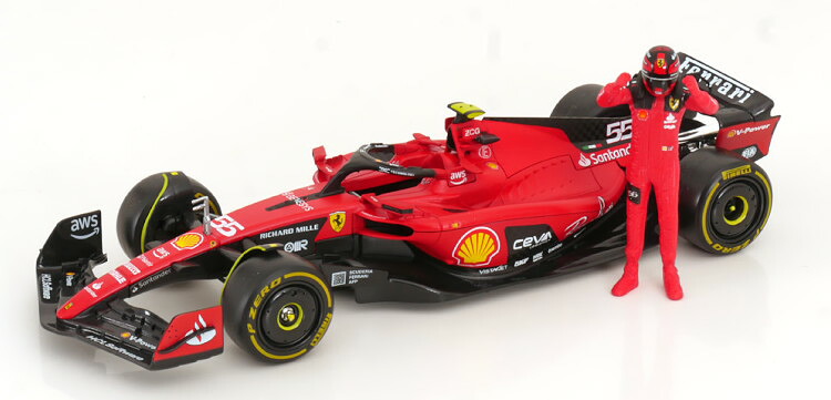 ブラーゴ 1/24 フェラーリ SF23 #55 2023 サインツ フィギュア付きBburago 1:24 Ferrari SF23 #55 2023 with figurine Sainz｜Reowide モデルカー カタログ SHOP 11,248円