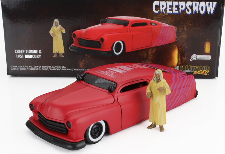 ジャダ 1/24 マーキュリー クリープショー クリープ フィギュア付き 1951 マットレッド 開閉 JADA 1:24 MERCURY CREEPSHOW WITH CREEP FIGURE 1951 MATT RED