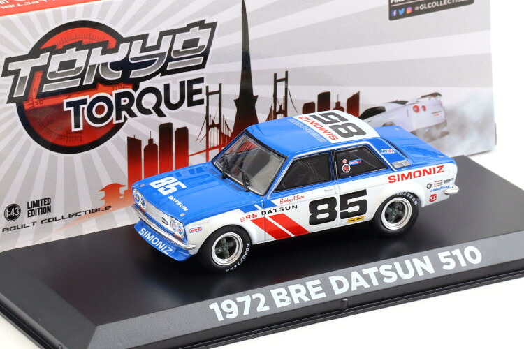 緑であることともし火 1/43 1972 BRE ダットサン 510 ボビー アリソン #85 差しつかえる 一ころ 会社組織Greenlight 1:43 1972 BRE Datsun 510 Bobby Allison N85 Brock Racing Enterprises 乗り物のおもちゃ-ミニカー・トイカー-おもちゃ