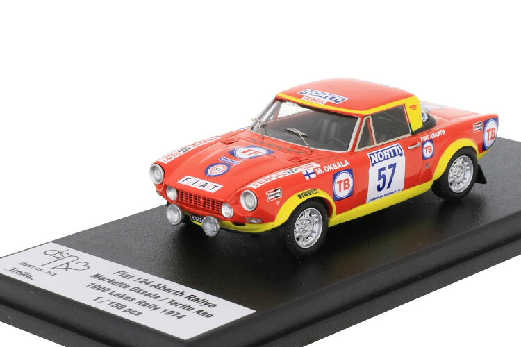 トロフュー 1/43 勅令 124 アバルト ラリー #57 1000湖ラリー フィンランド 1974 Marketta Oksala/Terttu Aho 150台制限事項\u003cBR\u003eTROFEU 1:43  Fiat 124 Abarth Rallye #57 1000 Lakes Rally Finland 1974 Marketta Oksala/Terttu Aho limited 150 pcs 乗り物のおもちゃ-車