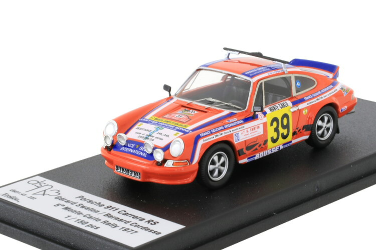 トロフュー 1/43 ポルシェ 911 カレラ S #39 ラリー モンテカルロ 1977 Gerard Swaton/Bernard Cordesse 150台限定TROFEU 1:43 Porsche 911 Carrera RS #39 Rally Monte Carlo 1977 Gerard Swaton/Bernard Cordesse limited 150 pcs|Reowide モデルカー カタログ SHOP