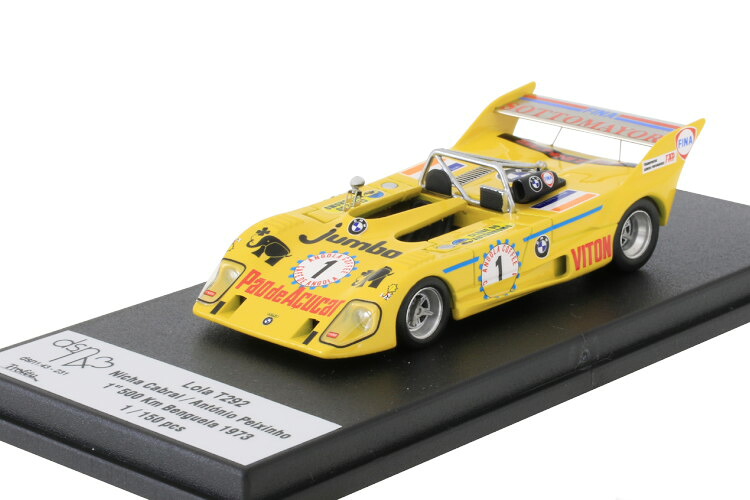 トロフュー 1/43 ローラ T292 BMW #1 優勝 500km ベンゲラ 1973 Mario Nicha Cabral/Antonio Peixinho 150台限定 TROFEU 1:43 Lola T292 BMW #1 1st 500 km Benguela 1973 Mario Nicha Cabral/Antonio Peixinho limited 150 pcs
