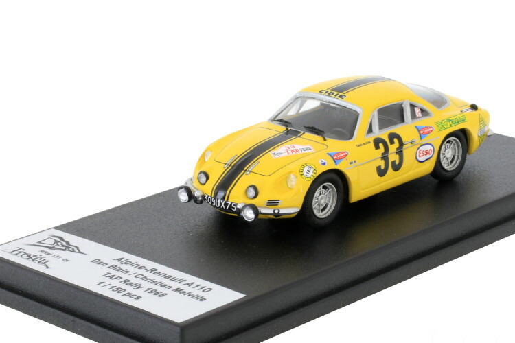 トロフュー 1/43 アルピーヌ ルノー A110 1800 #33 TAP ラリー ポルトガル共和国 1968 Dan Blain/Christian Melville 150台押さえる\u003cBR\u003eTROFEU 1:43 Alpine Renault A110 1800 #33 TAP Rally Portugal 1968 Dan Blain/Christian Melville limited 150 pcs