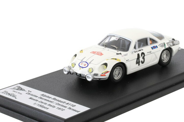 トロフュー 1/43 ルノー アルピーヌ A110 #43 ラリー モンテカルロ 1973 Christine Dacremont/Marie Odile Desvignes 150台押さえる\u003cBR\u003eTROFEU 1:43 Renault Alpine A110 #43 Rally Monte Carlo 1973 Christine Dacremont/Marie Odile Desvignes limited 150 pcs