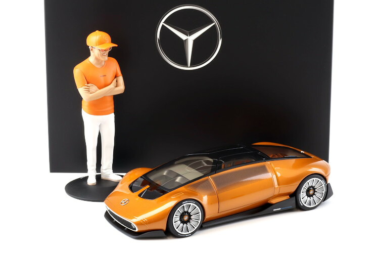 ベンツ特注 NZG 1/18 メルセデス・ベンツ ビジョン ワンイレブン オレンジ ゴーデン ワグナー フィギュア付き ディーラーバージョン 開閉NZG 1:18 Mercedes Vision ONE ELEVEN orange with figure Gorden Wagener DEALER VERSION｜Reowide モデルカー カタログ SHOP