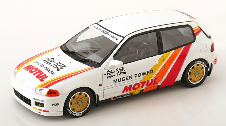 ソリド 1/18 ホンダ シビック EG6 無限レーシング 1991 ホワイト Solido 1:18 Honda Civic EG6 Mugen Racing 1991 white