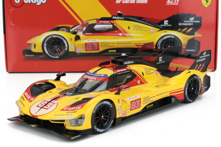 ブラーゴ 1/18 フェラーリ 499P 3.0L ターボ V6 チーム AFコルセ #83 ル・マン24時間 2024 ロバート クビサ/ロバート シュワルツマン/イエフェイ イェ Bburago 1:18 FERRARI 499P 3.0L TURBO V6 TEAM AF CORSE N 83 24h LE MANS 2024