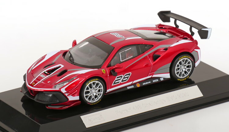 ブラーゴ 1/43 フェラーリ 488 チャレンジ エボ #28 2020Bburago 1:43 Ferrari 488 Challenge Evo N28 2020|Reowide モデルカー カタログ SHOP