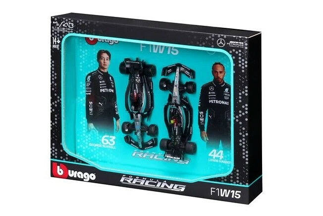 ブラーゴ 1/43 メルセデスAMG F1 W15 E 演技 2台仕掛ける #44 #63 コンストラクターズ 世界 はやりっ児 公式1 2024 ルイス ハミルトン / ジョージ ラッセルBburago 1:43 2-Car Set Mercedes-AMG F1 W15 E Performance #44 #63 World Champion 2024 車-ミニカー・トイカー-おもちゃ