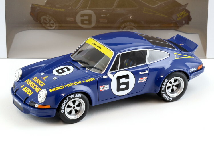 ソリド 1/18 ポルシェ 911 RSR ル マン24第四次元 デイトナ1973 #6 スノコ 青色 開閉Solido 1:18 Porsche 911 RSR 24h of Daytona 1973 N6 Sunoco blue 車-ミニカー・トイカー-乗り物のおもちゃ