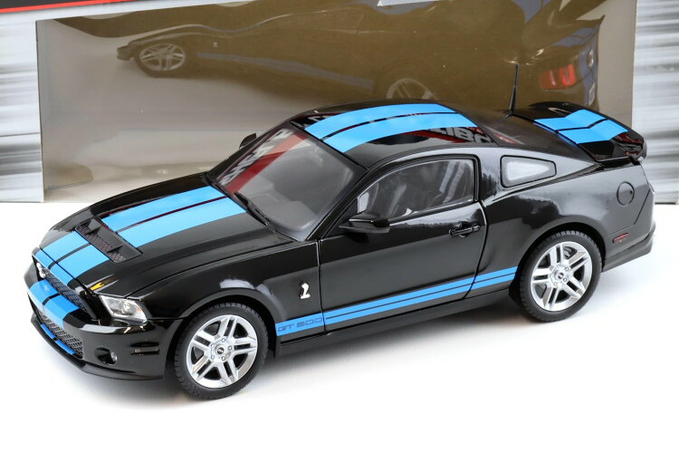 シェルビー コレクティブルズ 1/18 フォード シェルビー GT500 2010 クーペ ブラック ブルーストライプ 開閉 Shelby Collectibles 1:18 Ford Shelby GT500 2010 Coupe black with blue stripes