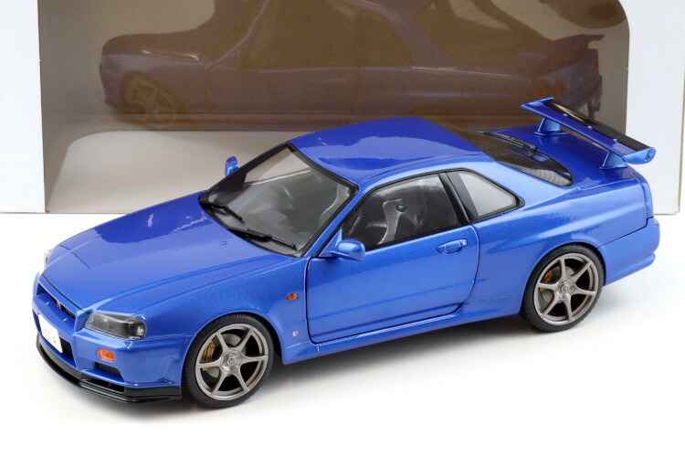 ソリド 1/18 日産 スカイライン GT-R R34 ベイサイドブルー 1999 開閉 Solido 1:18 Nissan Skyline GT-R R34 Bayside blue 1999