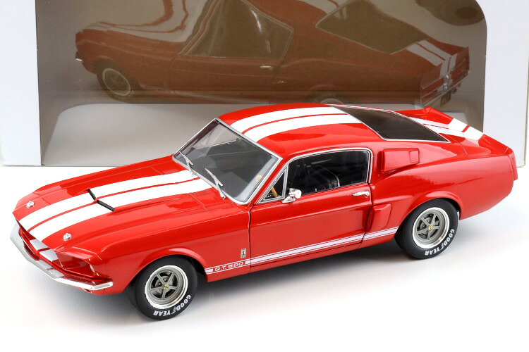 ソリド 1/18 シェルビー マスタング GT500 クーペ レッド ホワイトストライプ 1967 開閉 Solido 1:18 Shelby Mustang GT500 Coupe red white stripes 1967