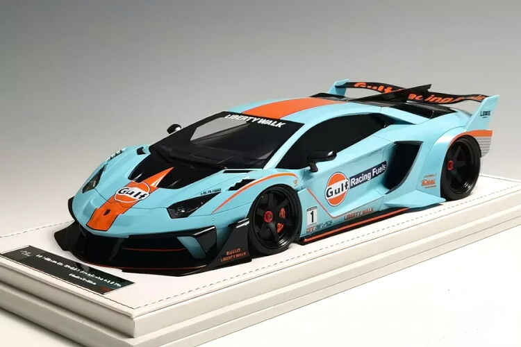アイビーモデル 1/18 ランボルギーニ アヴェンタドール GT エボ リバティウォーク ガルフカラー レザー仕様 Ivy Models 1:18 Lamborghini Aventador GT EVO Liberty Gulf Colors Leather