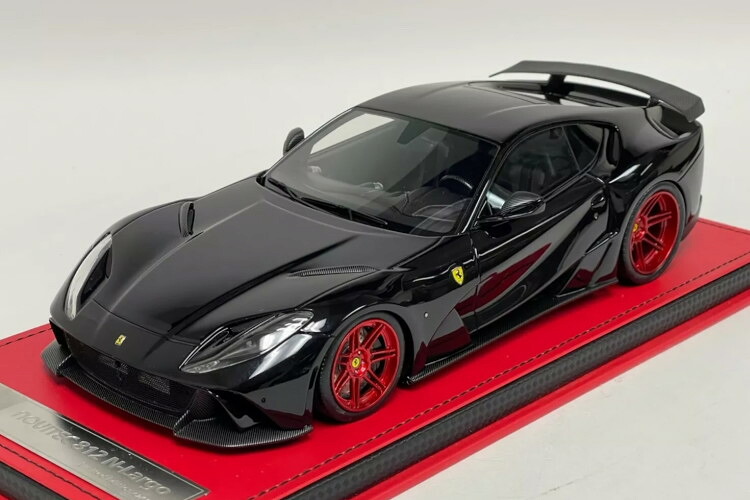 アイビー青写真 1/18 フェラーリ 812 ノビテック N Largo グロス黒いこと カスタム車輪Ivy Models 1:18 Ferrari 812 Novitec N Largo Gloss Black Custom Wheels Leather