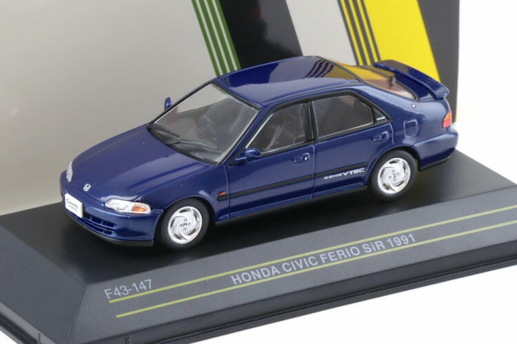 ファースト43 1/43 ホンダ シビック フェリオ SiR 1991 ハーベルドブルーパールFirst43 1:43 Honda Civic Ferio SiR 1991 Herverd blue pearl｜Reowide モデルカー カタログ SHOP