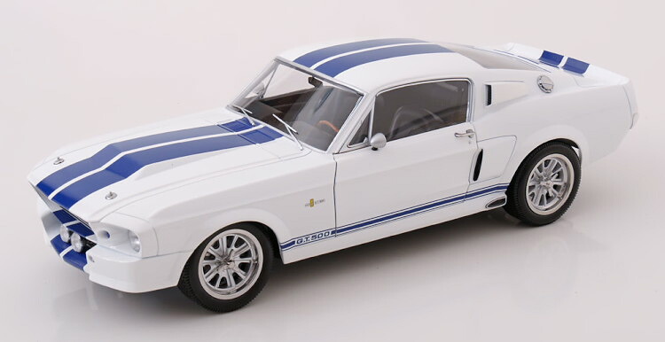 KK-スケール 1/12 フォード マスタング シェルビー GT500 1967 ホワイト ブルー 開閉 KK-Scale 1:12 Ford Mustang Shelby GT500 1967 white blue