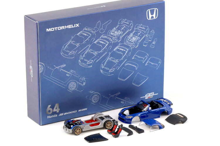 モーターヘリックス 1/64 ホンダ S2000 無限 エイペックスブルー セミ組立キット HEC EXPO Motorhelix 1:64 Honda S2000 Mugen Apex blue Semi assembled Kit HEC EXPO