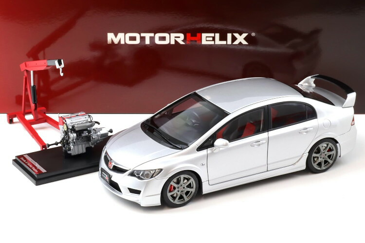モーターヘリックス 1/18 ホンダ シビック タイプR FD2 後期型 スーパープラチナシルバー エンジン付き 開閉Motorhelix 1:18 Honda Civic Type R FD2 Late Version Super Platinum silver with engine|Reowide モデルカー カタログ SHOP